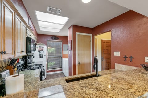 kitchen is fully equipped with all modern appliances
