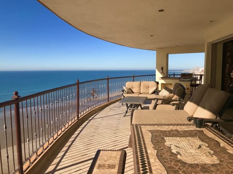 1200 sq. ft. patio with views of the port and beautiful sunset