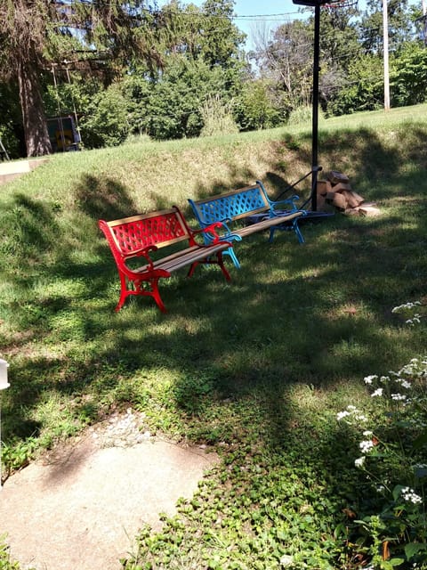 4 park benches in Fire pit area for relaxing.
FREE wood for Fire-Pit Ring
Park