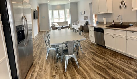 Kitchen, Dining, and Living Room