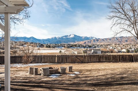 An older photo that captures the view. The fire pit now has Adirondack chairs.