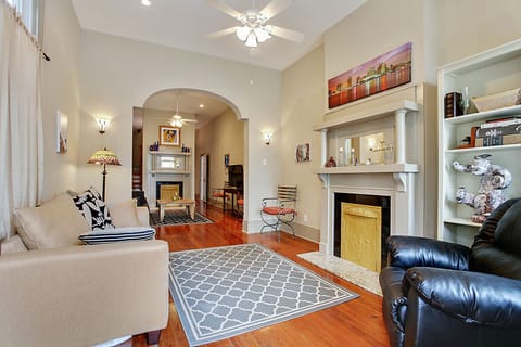 View from front door through double parlor.