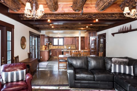 Living room, dining room, and kitchen