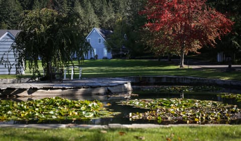 View of the apartment from the pond.
