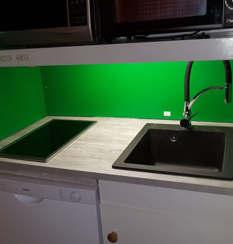 Kitchen with two halogen hobs.