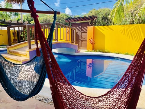 Lounging poolside hammocks.  Perfect for hanging out, relaxing or a good book.