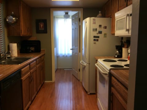 View into kitchen from dining room