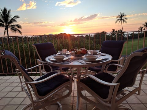 Sunset view from the lanai