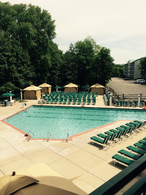 Pool view from our covered balcony!
A prime location within the resort!