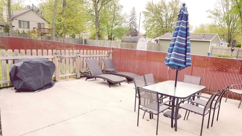 Backyard patio with grill