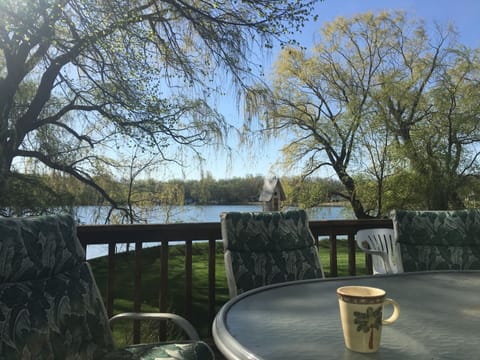Large back deck for morning coffee and entertaining all day long.