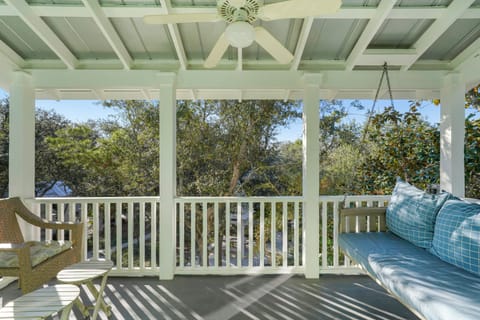 WELCOME TO LIME HOUSE - AN OPEN AIR BALCONY W/SWING & CLUB CHAIR