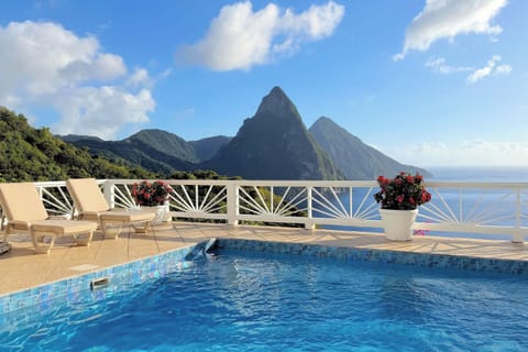 Relax around the pool with the best view on the island!