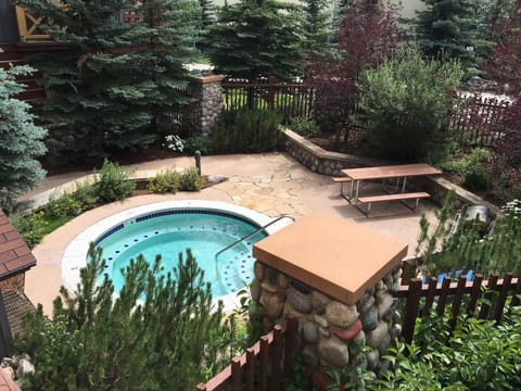 View of the hot tub from the balcony