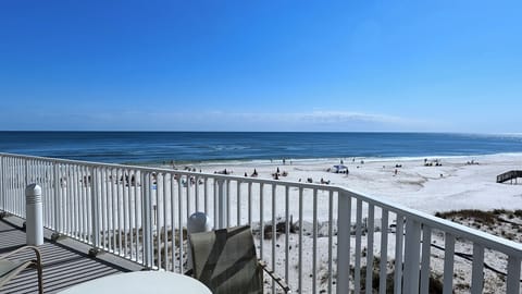 Breathtaking views from the beachfront sun deck.