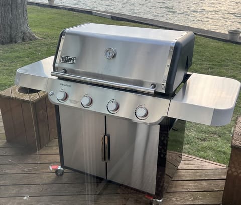 Large grill on deck