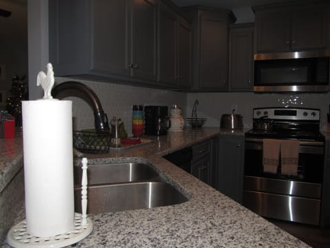 Paper towels and toilet paper.