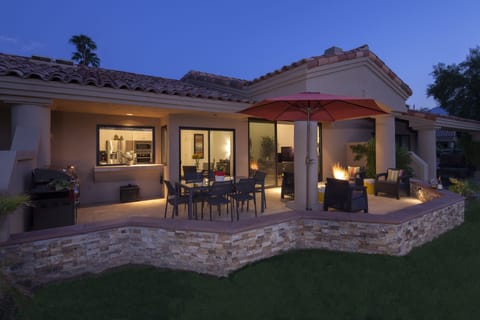Upgraded stone patio with spectacular view of 16th Tee of the Stadium Course