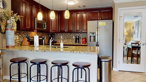 Kitchen with bar seating