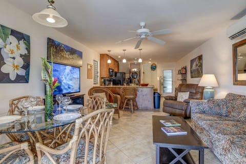 Air conditioning and ceiling fans in the the living room and each bedroom.