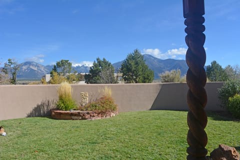 Adobe wall enclosed yard for seclusion and privacy all with mountain views