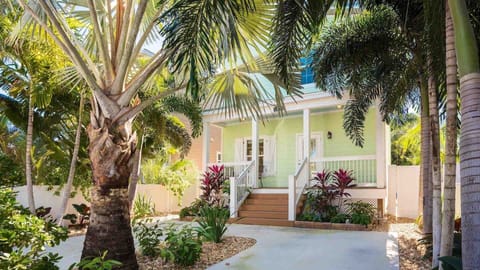 The front of this newly built modern island home, with off street parking...