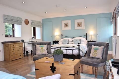 View of the sleeping area from the sofa