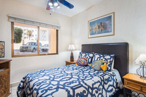 Vibrant bedroom.