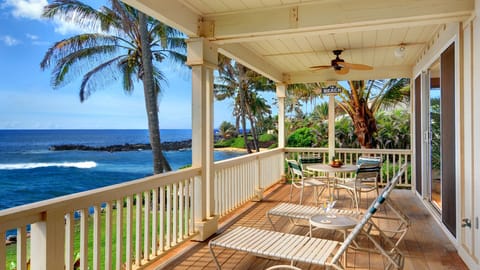 Hale Mahana Kai at Kukuiula - Oceanfront Dining & Lounging Lanai View - Parrish Kauai