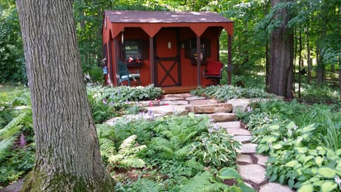 potting shed and numerous pathways of gardens