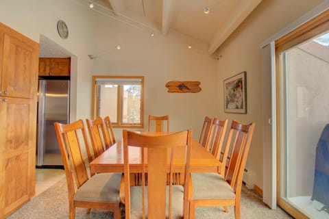 Large dining room table right off of the kitchen and living room.