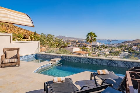 Poolside patio with Cabo view