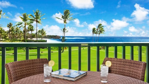 Poipu Sands at Poipu Kai Resort #525 - Oceanfront Dining Lanai Shipwrecks Beach View - Parrish Kauai
