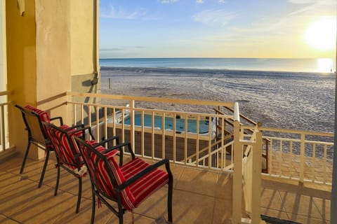 Breathtaking beachfront views overlooking the swim spa.