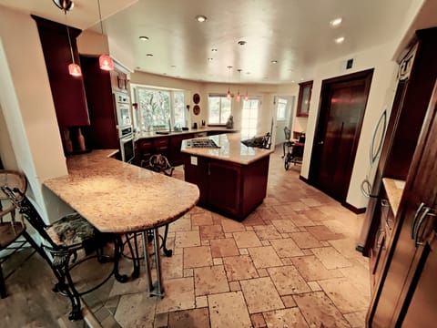 Optional Serving Bar with Stools, Large Formal Kitchen
