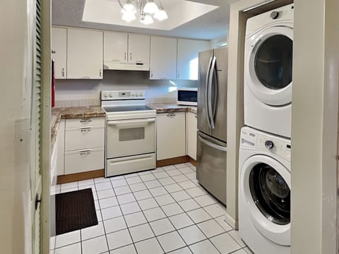 Kitchen Area with Washer + Dryer