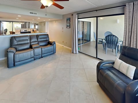 Living Room - Balcony Access, Ocean Views, Sofas + TV