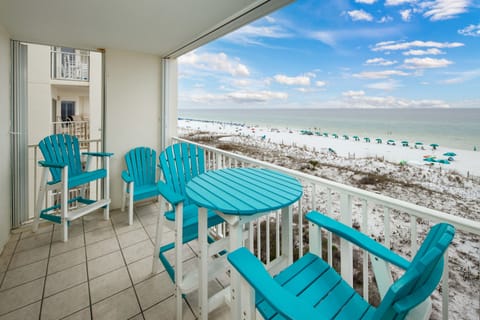 Phenomenal Private Balcony of Gulf Dunes 411 - This CORNER unit has extra balcony space for taking in the views of the Gulf.