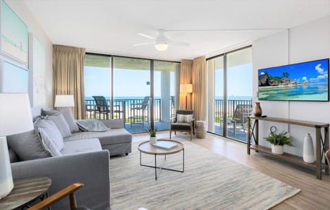 Bright and airy living room with stunning ocean views and modern furnishings