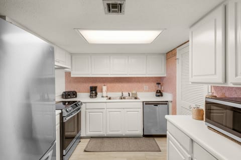 The kitchen is fully stocked with everything you need to cook delicious meals on the nights you want to stay in