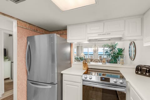 The kitchen is fully stocked with everything you need to cook delicious meals on the nights you want to stay in