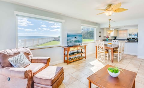 Bright & airy living room with stunning ocean views