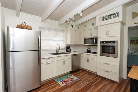 Kitchen with stainless steel appliances