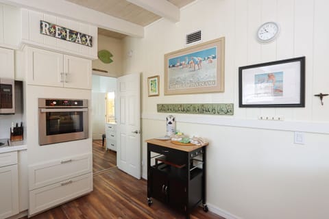 Kitchen with stainless steel appliances