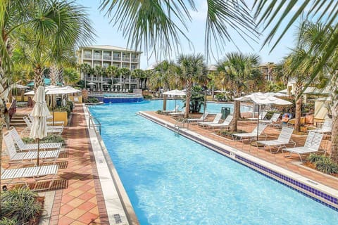 Large resort style pool steps from the condos private 1st floor patio!