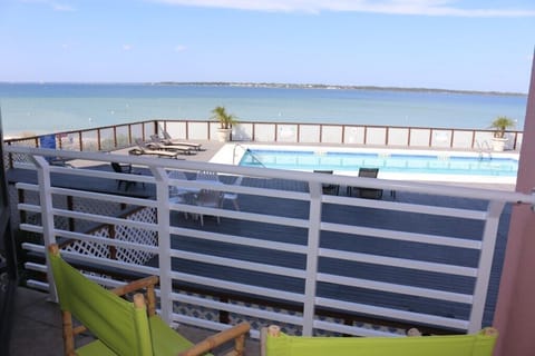 Great view of pool and the bay