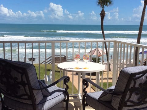 watching the waves on balcony