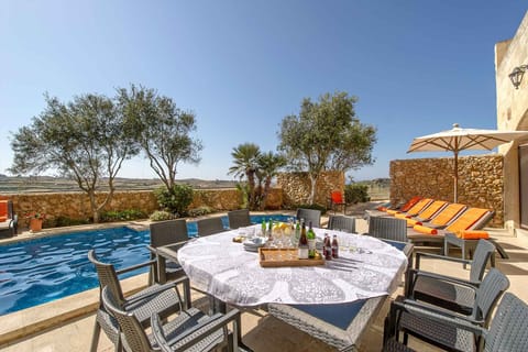 Private pool area of luxury Malta villa