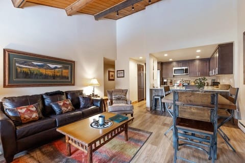 Spacious living room with comfortable seating and queen sized sleeper sofa