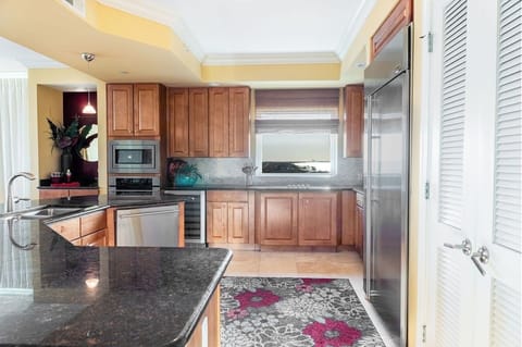 Kitchen - The kitchen is equipped with upscale appliances and is also fully stocked with all items needed for preparing meals during your stay.